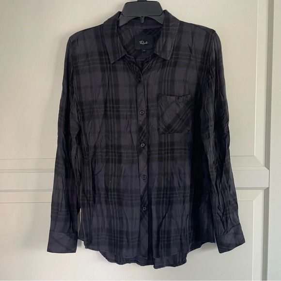 Rails hunter carbon gray black plaid button down shirt 30781 - Picture 1 of 7